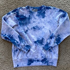 Mitchell Evan blue tie die lightweight sweater